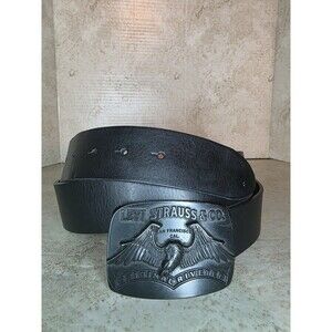 Levi Strauss & Co. Original Rivited Black Belt Sz XL 42-44 Large Black Buckle